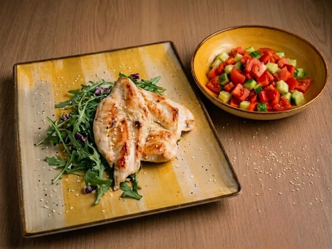 Piept de Pui la Gratar cu Salata de Vara/ Grilled Chicken Breast with Salad